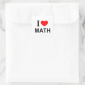 STICKER CARRÉ J' ❤️ LES MATHS J'AIME LES MATHS J'ADORE LES MATHS (Sac)