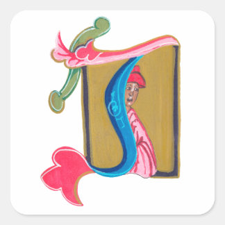 STICKER CARRÉ J - MINIATURE