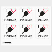 Sticker Carré J'❤️ Pickleball ! (Feuille)