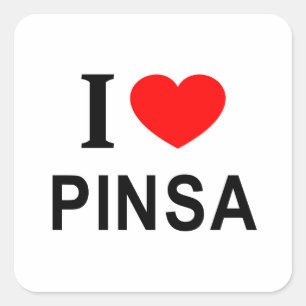 STICKER CARRÉ J'❤️ PINSA J'AIME PINSA J'AIME PINSA