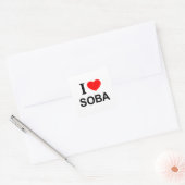 STICKER CARRÉ J'❤️ SOBA J'AIME SOBA I COEUR SOBA SOBA (Enveloppe)