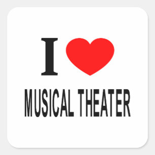 STICKER CARRÉ J' ❤️ THÉÂTRE MUSICAL J'AIME THÉÂTRE MUSICAL J'ENT