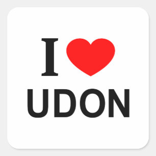 STICKER CARRÉ J'❤️ UDON J'AIME UDON J'AIME UDON