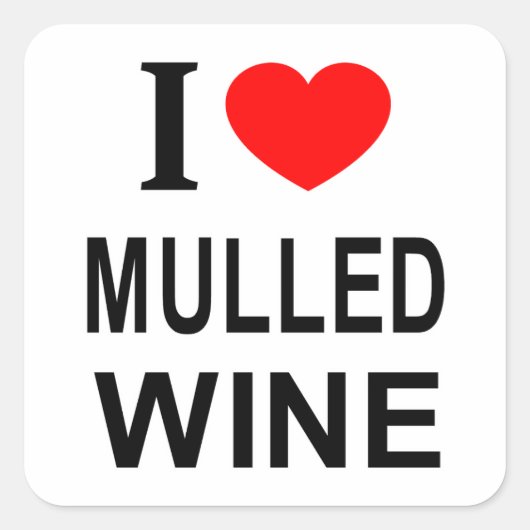 STICKER CARRÉ J'❤️ VINS MULTIPLES J'AIME VINS MULTIPLES I COEUR (Devant)