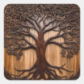 Sticker Carré Jacaranda Tree Bois de la sculpture, (Devant)