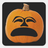 Sticker Carré Jack o' Lantern Malheureux Face, Citrouille d'Hall (Devant)