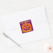 Sticker Carré Jack-o'-lantern sur les Pois Personnalisé (Enveloppe)