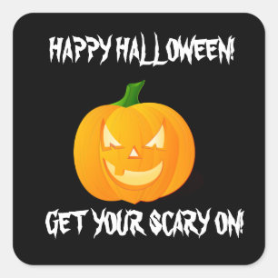 STICKER CARRÉ JACK O'LANTERN HALLOWEEN