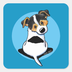 Sticker Carré Jack Russell Terrier