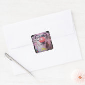 Sticker Carré Jack Russell Terrier Joyeux Clown d'anniversaire (Enveloppe)