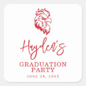 Sticker Carré Jacksonville State University Gamecocks Red Eagle (Devant)