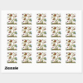 Sticker Carré Jacobean Crewel Brodery Arbre de vie (Feuille)