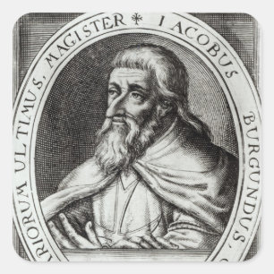 Sticker Carré Jacques de Molay Maître des Templiers de Chevalier