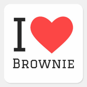 Sticker Carré J'adore brownie