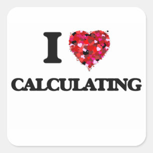 Sticker Carré J'adore Calculer