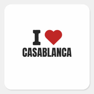 Sticker Carré J'adore casablanca - J'aime casablanca maroc