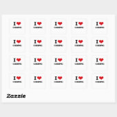 Sticker Carré J'adore Coder (Feuille)
