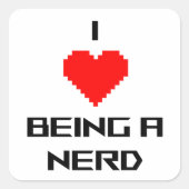 Sticker Carré J'adore être Nerd (Devant)