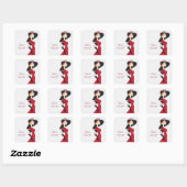 Sticker Carré J'adore être une fille (Feuille)