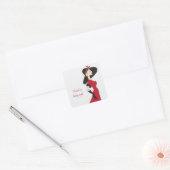 Sticker Carré J'adore être une fille (Enveloppe)
