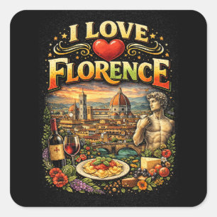 Sticker Carré J'adore Florence