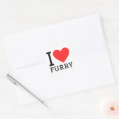 Sticker Carré J'adore furry (Enveloppe)