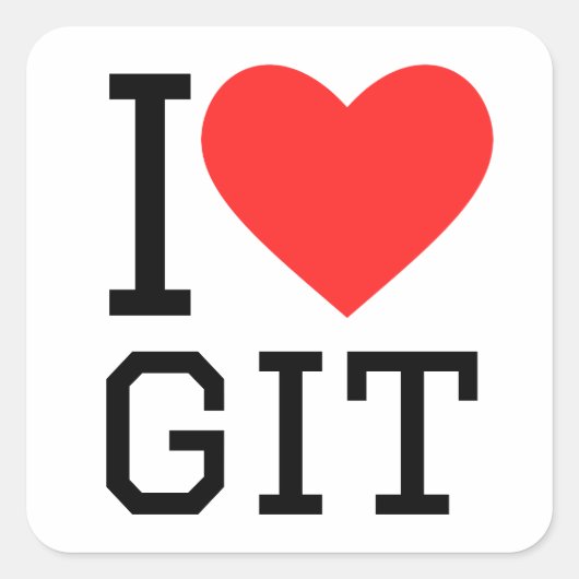 Sticker Carré J'adore git (Devant)