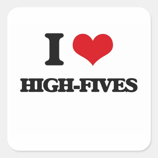 Sticker Carré J'adore High-Fives (Devant)