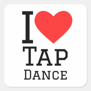 Sticker Carré J'adore la danse du robinet