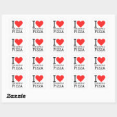 Sticker Carré J'adore la pizza à ananas (Feuille)