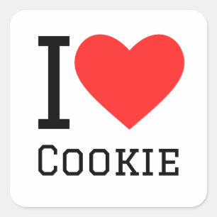Sticker Carré J'adore le biscuit