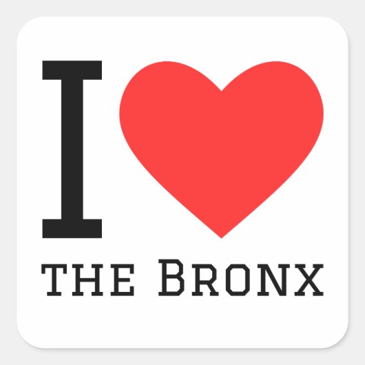 Sticker Carré J'adore le Bronx (Devant)
