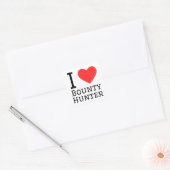 Sticker Carré J'adore le chasseur de primes (Enveloppe)