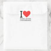 Sticker Carré J'adore le cheecake au beurre d'arachide (Sac)