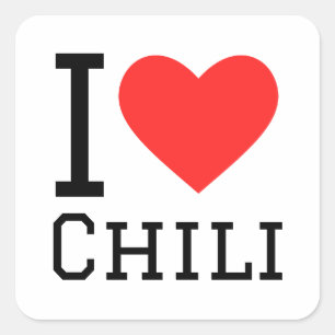 Sticker Carré J'adore le chili