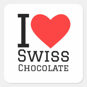 Sticker Carré J'adore le chocolat suisse