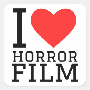 Sticker Carré J'adore le film d'horreur