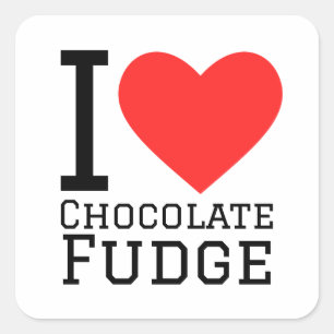 Sticker Carré J'adore le fusible au chocolat