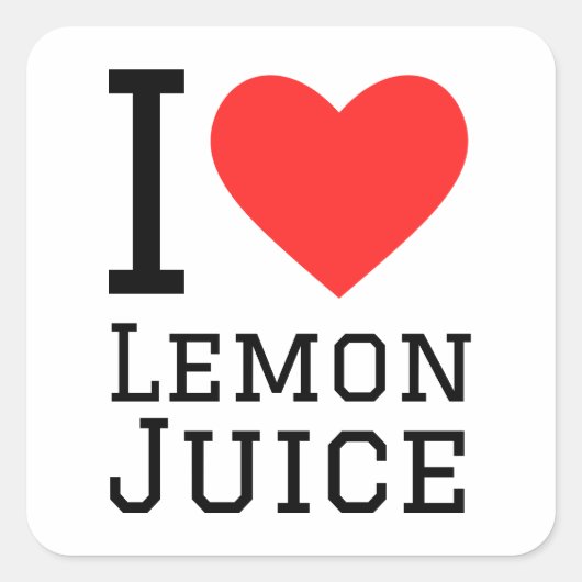 Sticker Carré J'adore le jus de citron (Devant)