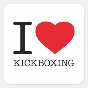 STICKER CARRÉ J'ADORE LE KICKBOXING