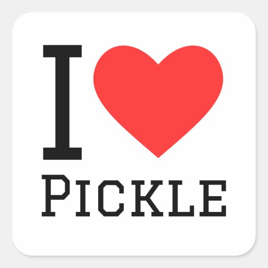Sticker Carré J'adore le pickle (Devant)