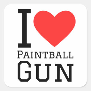 Sticker Carré J'adore le pistolet à bascule