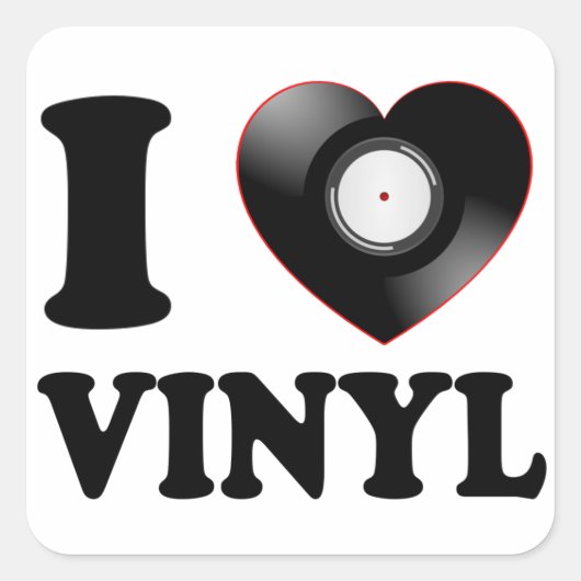 STICKER CARRÉ J'ADORE LE VINYLE (Devant)