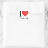 Sticker Carré J'adore le volley-ball (Sac)