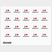Sticker Carré J'adore les acrobaties (Feuille)