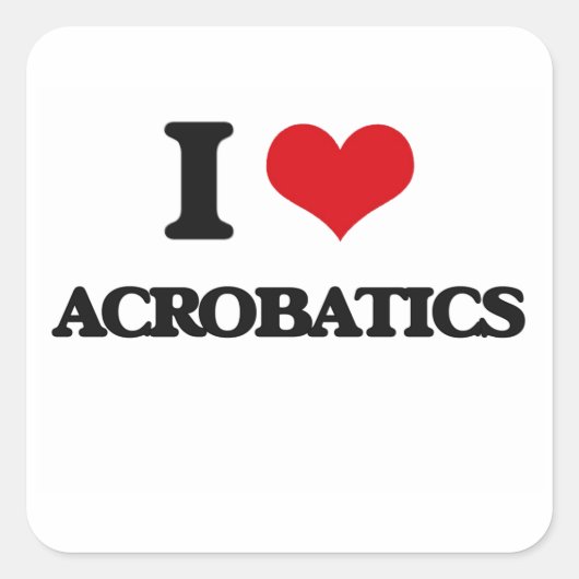 Sticker Carré J'adore les acrobaties (Devant)