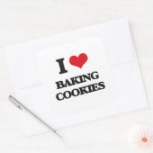 Sticker Carré J'adore les biscuits de cuisine (Enveloppe)