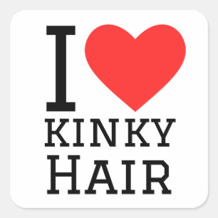 Sticker Carré J'adore les cheveux crépus