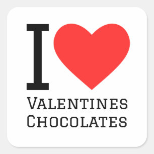 Sticker Carré J'adore les chocolats valentines