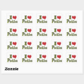 Sticker Carré J'adore les cornichons (Feuille)